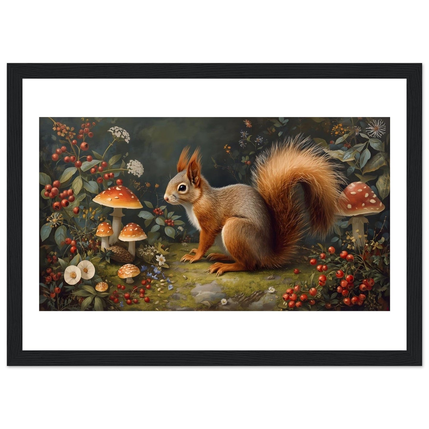 Woodland Squirrel Framed Print β Rustic Nature Wall Art