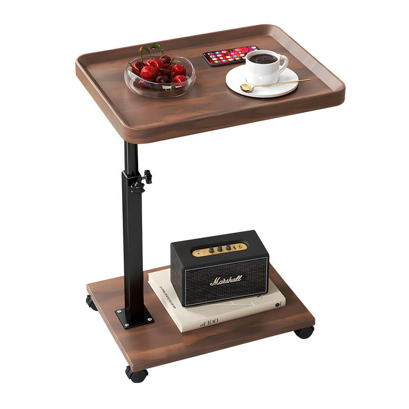 Adjustable Rolling Cart Overbed Bedside Table Laptop Desk Couch Side 360° Rotatable Sofa Tray Table Computer Desk Home Food Tray