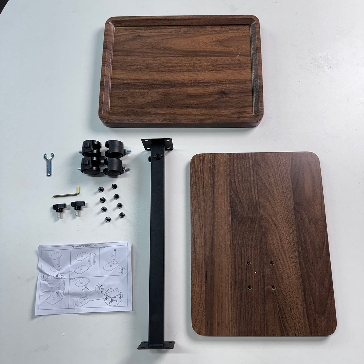 Adjustable Rolling Cart Overbed Bedside Table Laptop Desk Couch Side 360° Rotatable Sofa Tray Table Computer Desk Home Food Tray