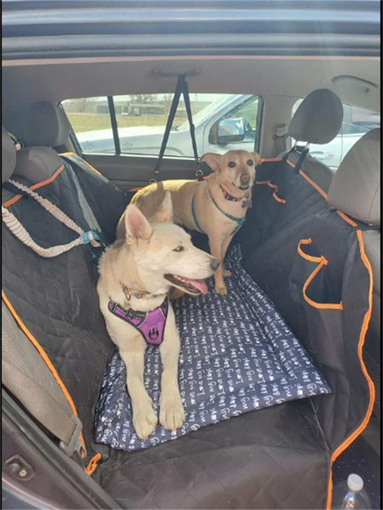 1PC Dog Car Seat Cover Suitable For Rear Seats, Waterproof Seat Protector, Scratch Resistant Pet Car Pad, Black Orange