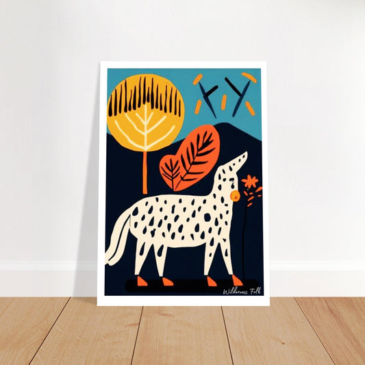 Stylish Folk Art Poster - Modern Animal Illustration - Scandinavian Wall Décor