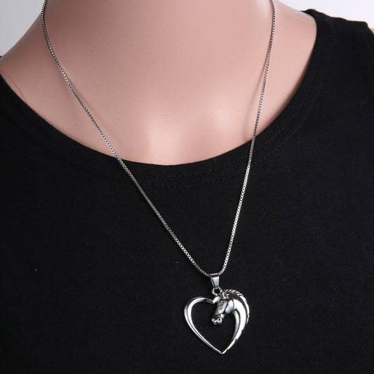 Horse Necklace Silver Colour Horse Head