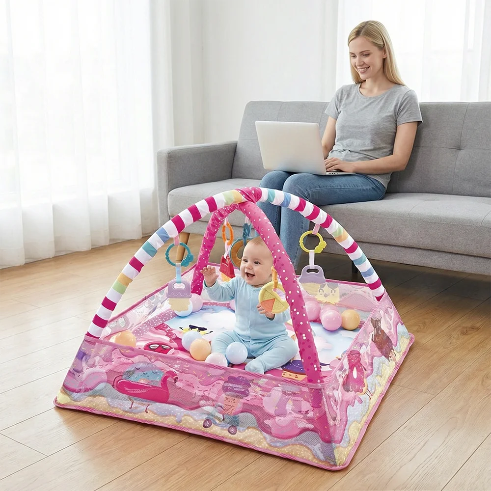 Baby Fitness Frame Crawling Play Mat Multifunction Fence Floor Toddler Activity Gym Game Rack Activity Blanket For Baby Toy Gift