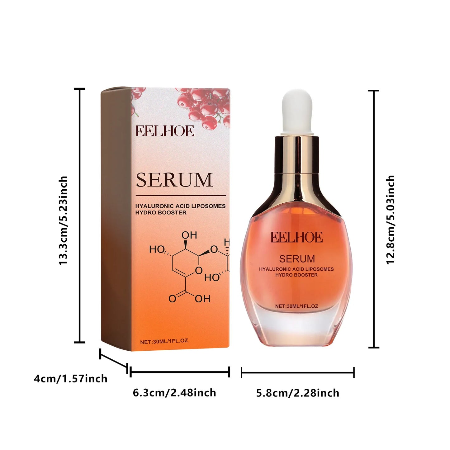 Eelhoe 30ml Hyaluronic Acid Facial Serum Reduce Wrinkles Crow'S Feet Improve Dullness Pore Shrink Skin Moisturizing Face Serum