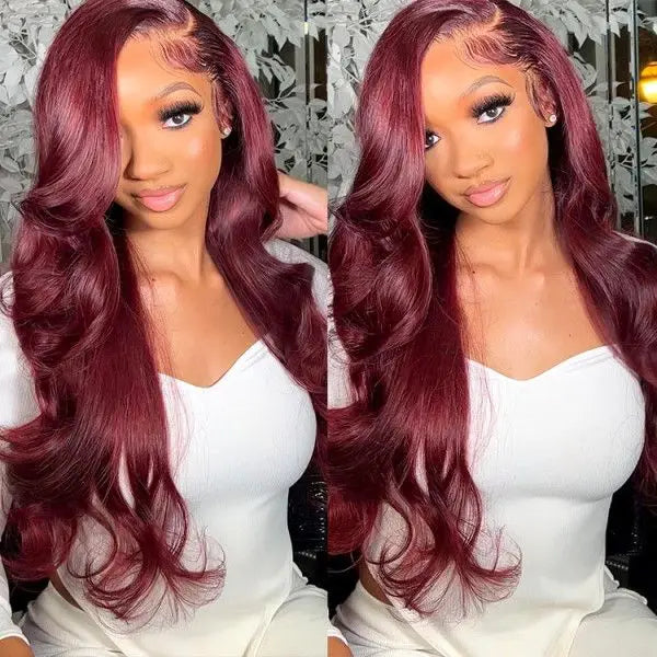 99j Burgundy High Density Body Wave 13x6 Lace Front Wigs Human Hair 30 Inch 13x4 Hd Lace Frontal Wigs For Women Choice Brazilian