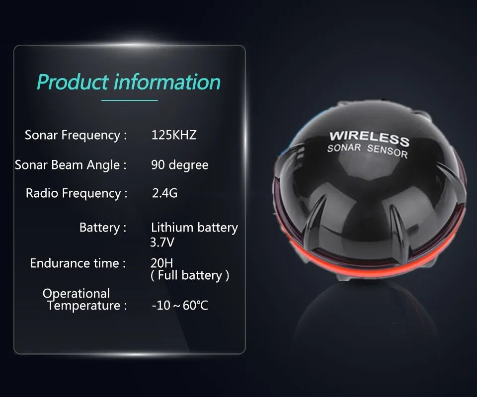 Wireless Bluetooth Smart Sonar Fish Finder 48m/160ft