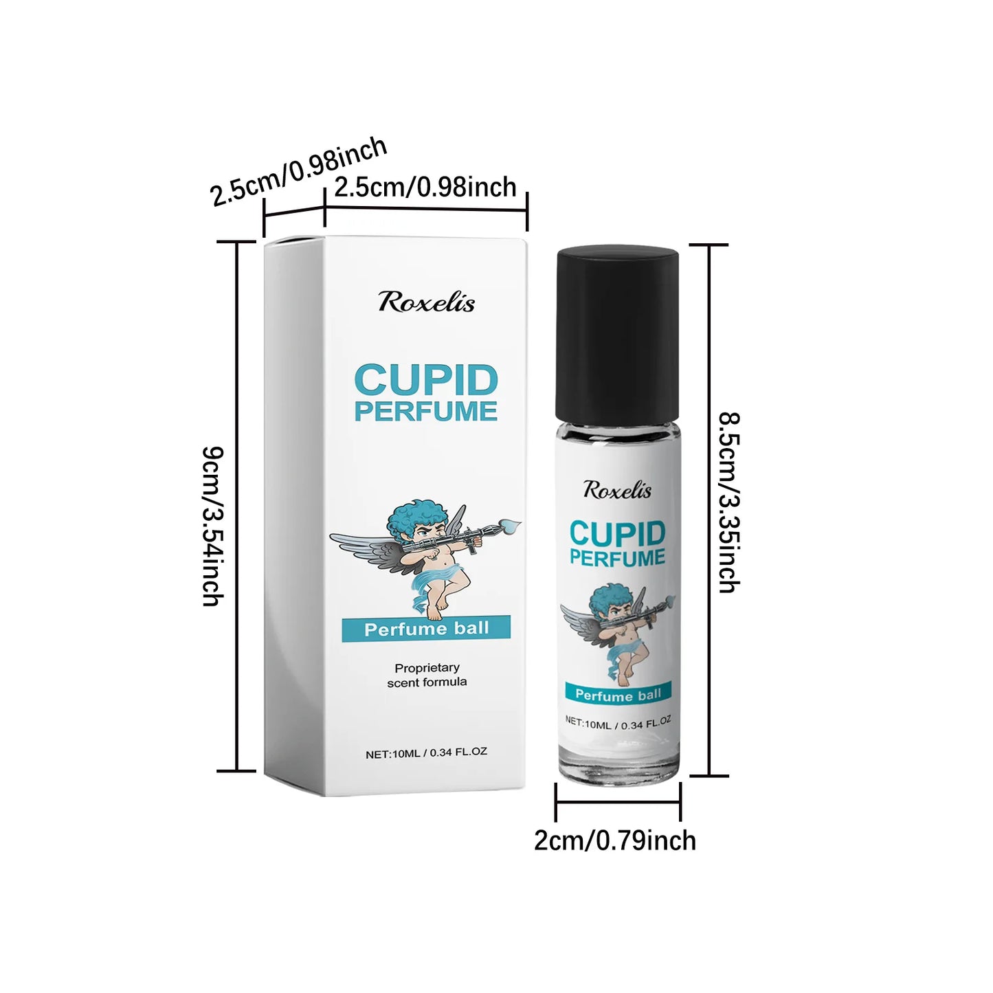 Roxelis 10ml Cupid Cologne Fragrance Perfume Roller Ball Long Lasting Fresh Charm Wrist Neck Ear Glamour Gentleman Style Perfume