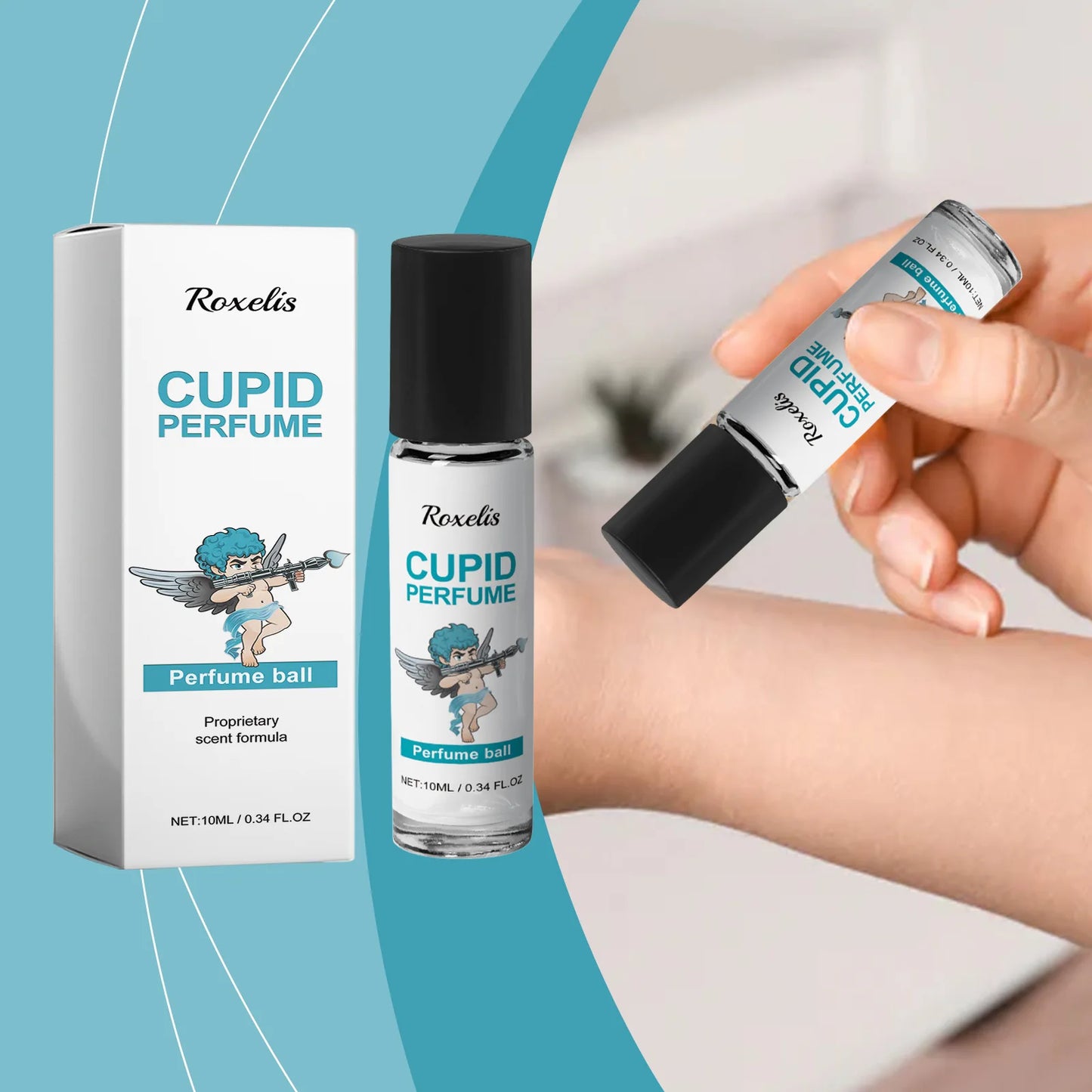 Roxelis 10ml Cupid Cologne Fragrance Perfume Roller Ball Long Lasting Fresh Charm Wrist Neck Ear Glamour Gentleman Style Perfume