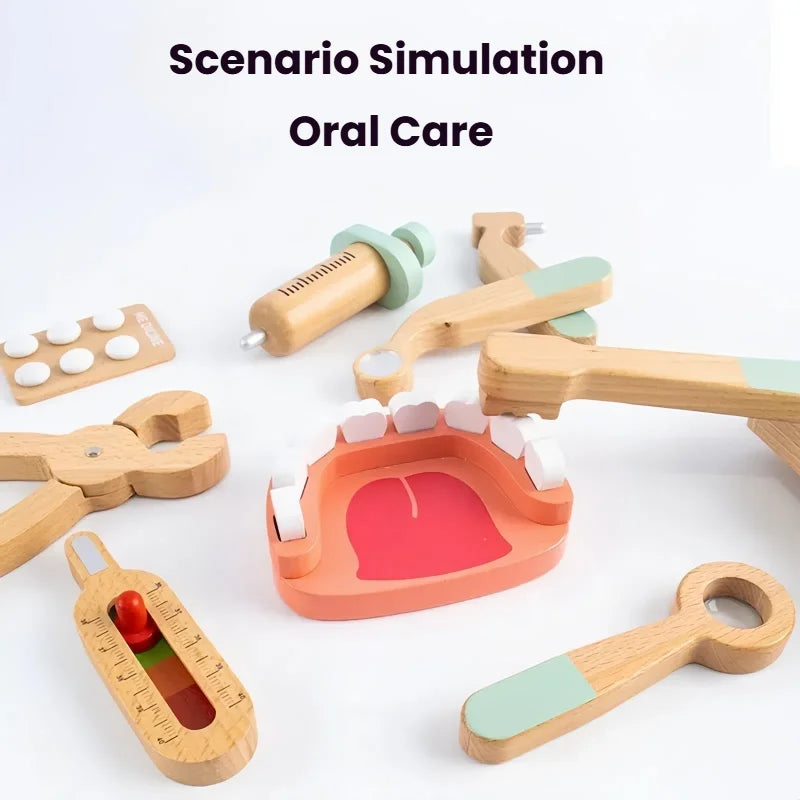Wooden Doctor Kit For Kids,Pretend Playset For Toddlers With Medical Bag For Boys and Girls Fun Role Playing Game