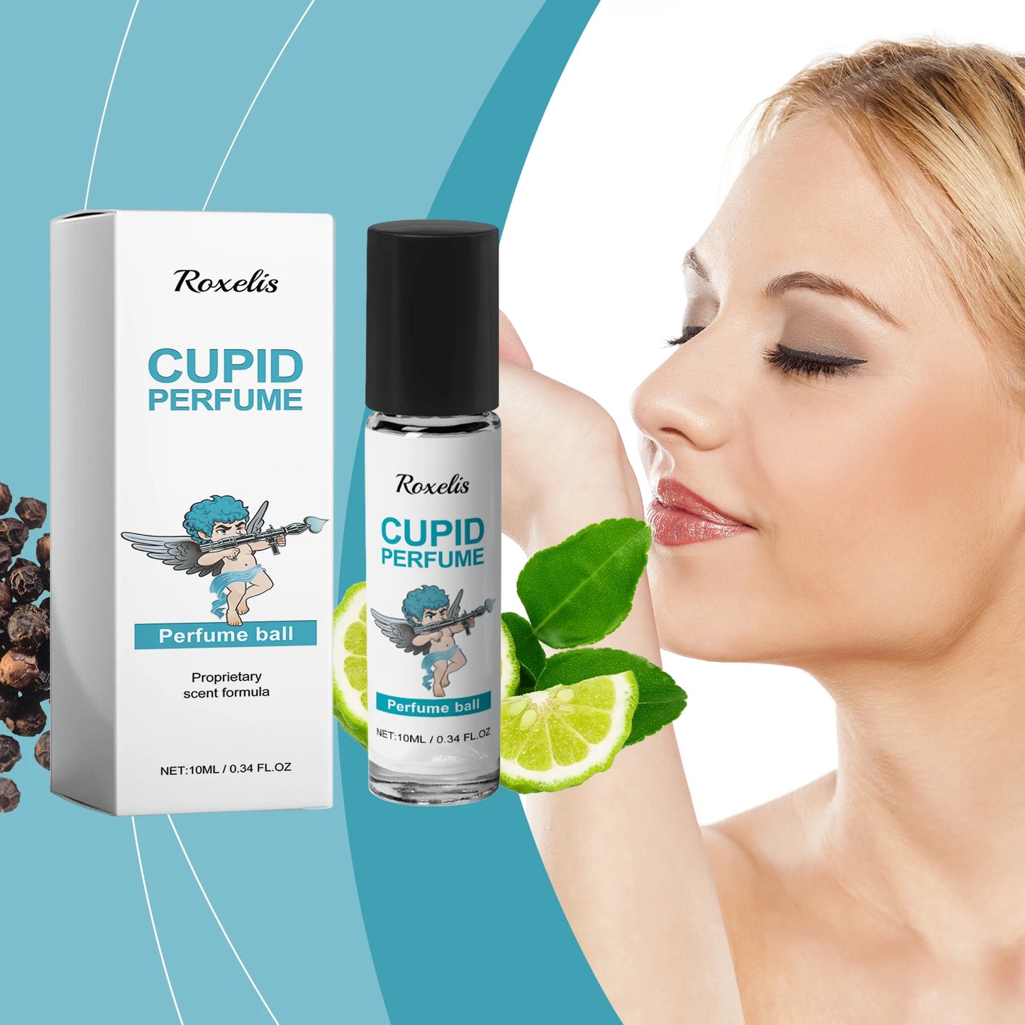 Roxelis 10ml Cupid Cologne Fragrance Perfume Roller Ball Long Lasting Fresh Charm Wrist Neck Ear Glamour Gentleman Style Perfume