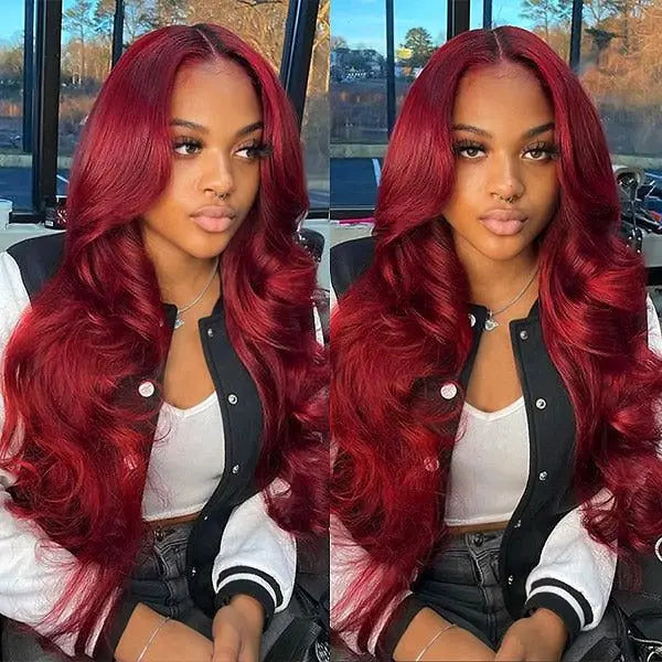 99j Burgundy High Density Body Wave 13x6 Lace Front Wigs Human Hair 30 Inch 13x4 Hd Lace Frontal Wigs For Women Choice Brazilian