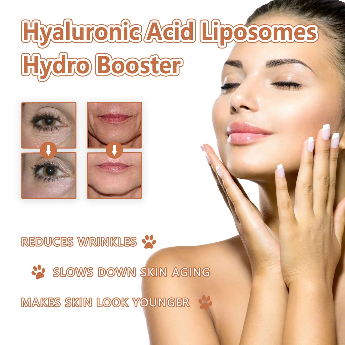 Eelhoe 30ml Hyaluronic Acid Facial Serum Reduce Wrinkles Crow'S Feet Improve Dullness Pore Shrink Skin Moisturizing Face Serum