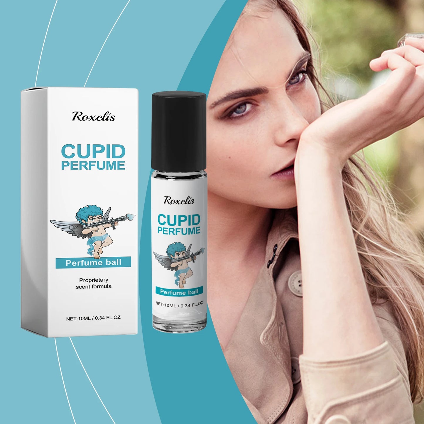 Roxelis 10ml Cupid Cologne Fragrance Perfume Roller Ball Long Lasting Fresh Charm Wrist Neck Ear Glamour Gentleman Style Perfume