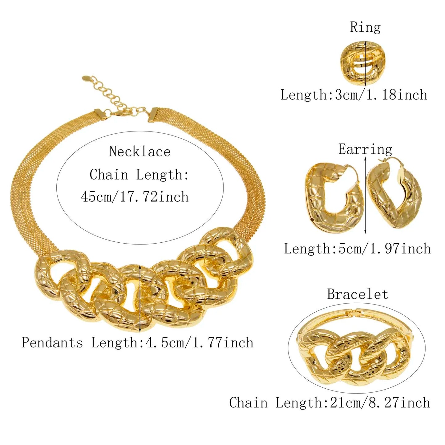 Gold Plated Pendant Jewelry Set