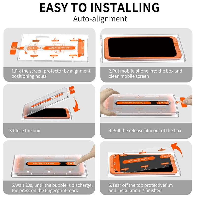 WSKEN Full Privacy Tempered Glass For iPhone 15 Pro Max/14ProMax/13/12 Screen Protector Easy Install