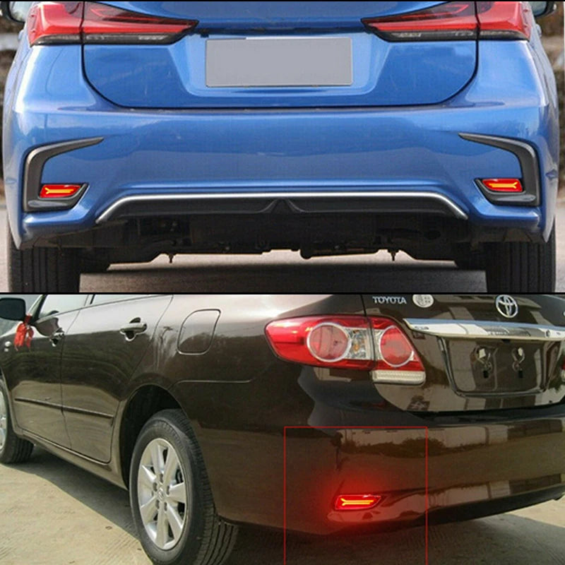 iJDM LED Bumper Reflector Lights For 2011-2013 Toyota Corolla Lexus CT200h Function as Tail,Brake & Rear Fog Lamps,Turn Light