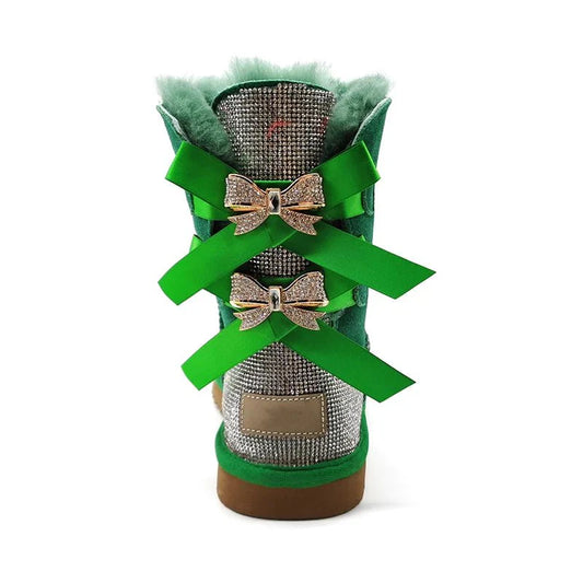 stylish winter boots for women in stock Sparkle with bow with jewel winter boots