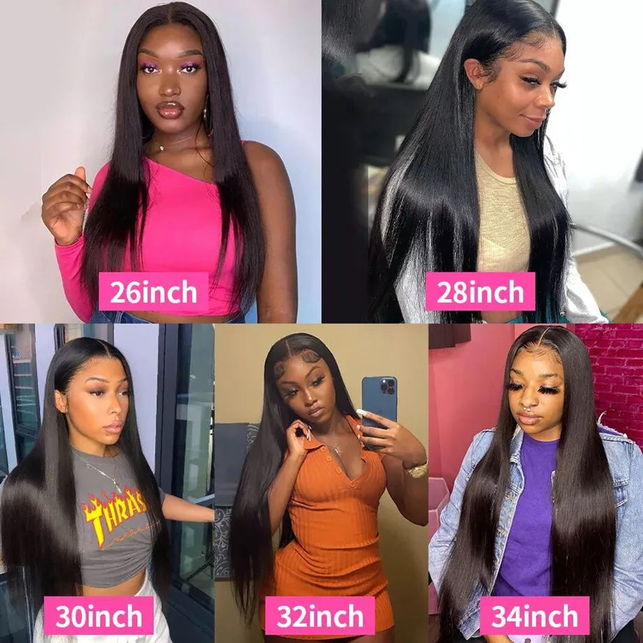Brazilian Bone Straight 13x4 13x6 Transparent Lace 30 32 Inch Human Hair Wigs 360 Lace Frontal Wig 4X4 Lace Closure Wig