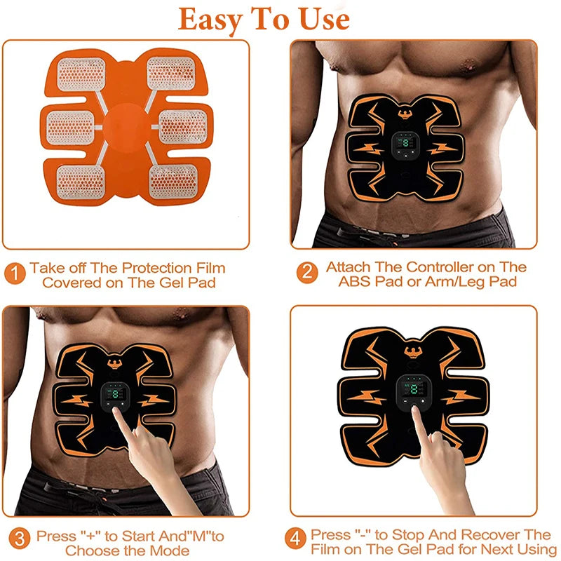 Smart EMS Wireless Muscle Stimulator – Electric Abdominal Trainer, Body Slimming & Weight Loss Massager Stickers