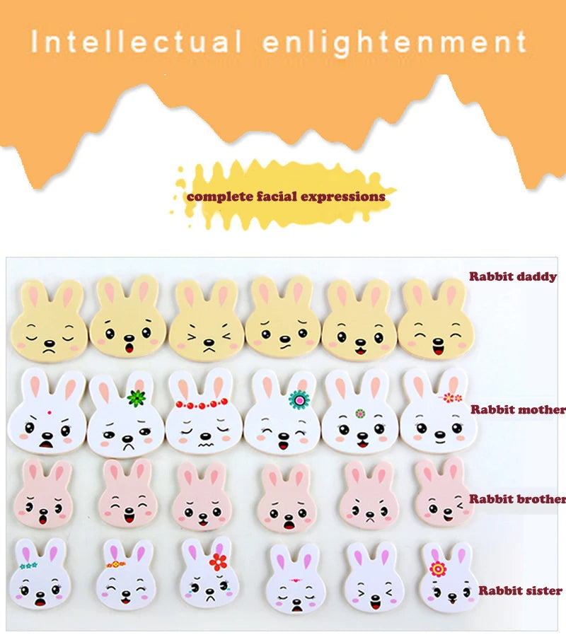QWZ Little Bear Wooden Jigsaw Puzzle Dressing Game