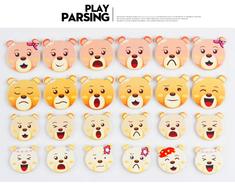 QWZ Little Bear Change Clothes Children's Early Education Wooden Jigsaw Puzzle Dressing Game Baby Puzzle Toys For Children Gift