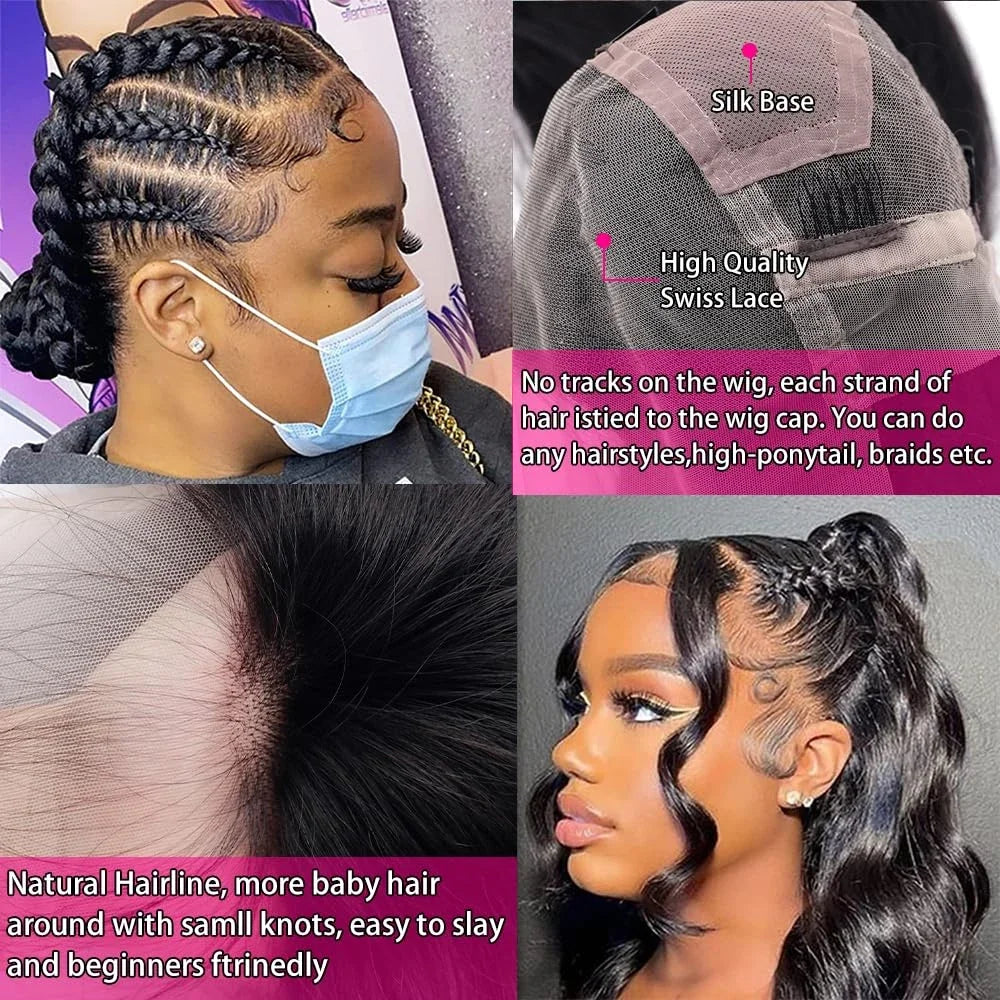 Full Lace Glueless Human Brazilian Straight Lace Frontal Wig 250 High Density