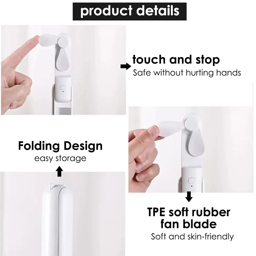 Handheld USB Portable Fan With Power Bank