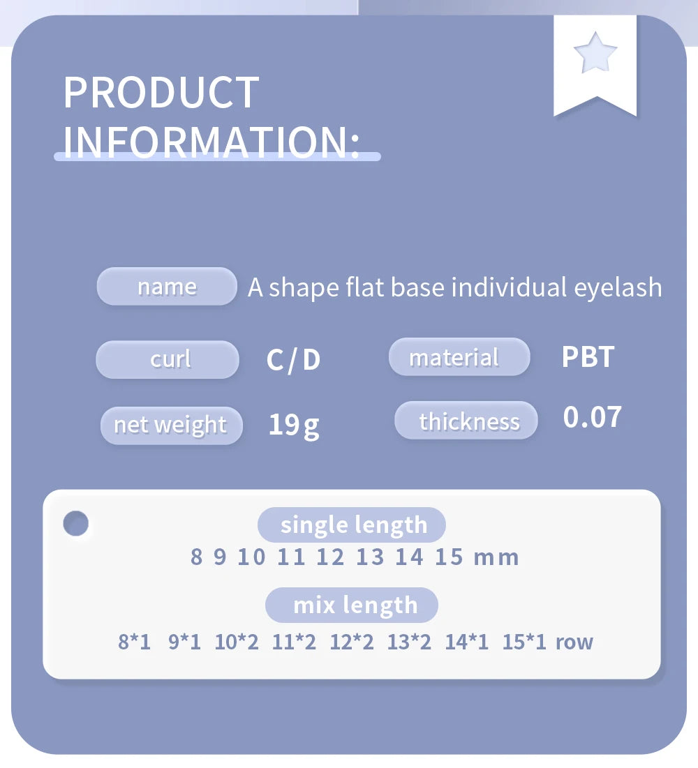 NAGARAKU A-Shape Tapered Flat Base Fluffy Eyelash Extension Spikes – Matte Cluster Makeup