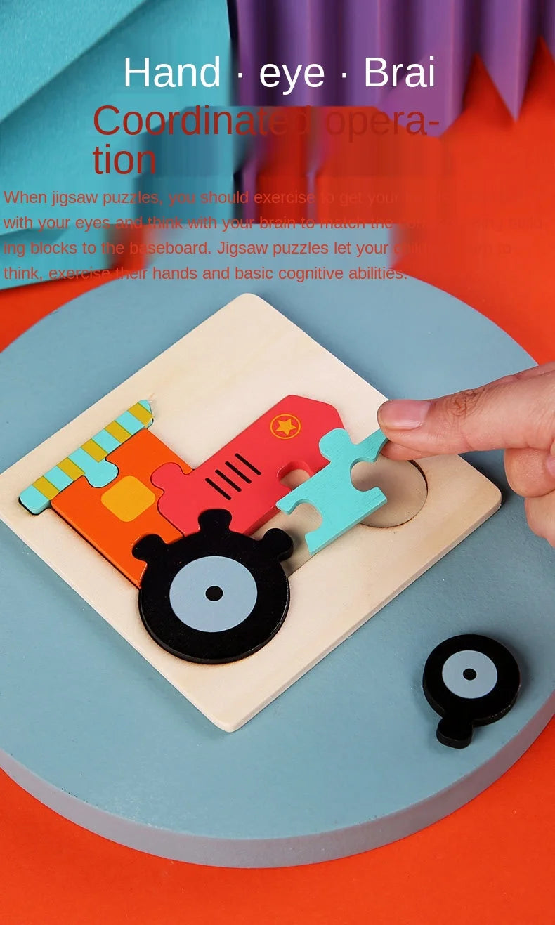 Kids Colorful Cartoon Animals 3D Puzzles Games