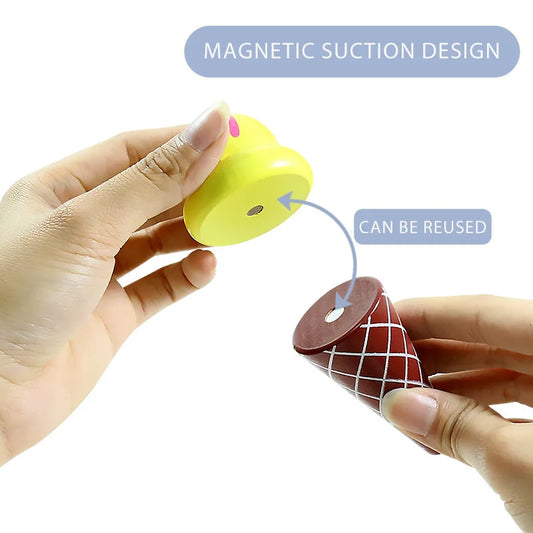 Unisex Wooden Ice Cream Play Toy Set
