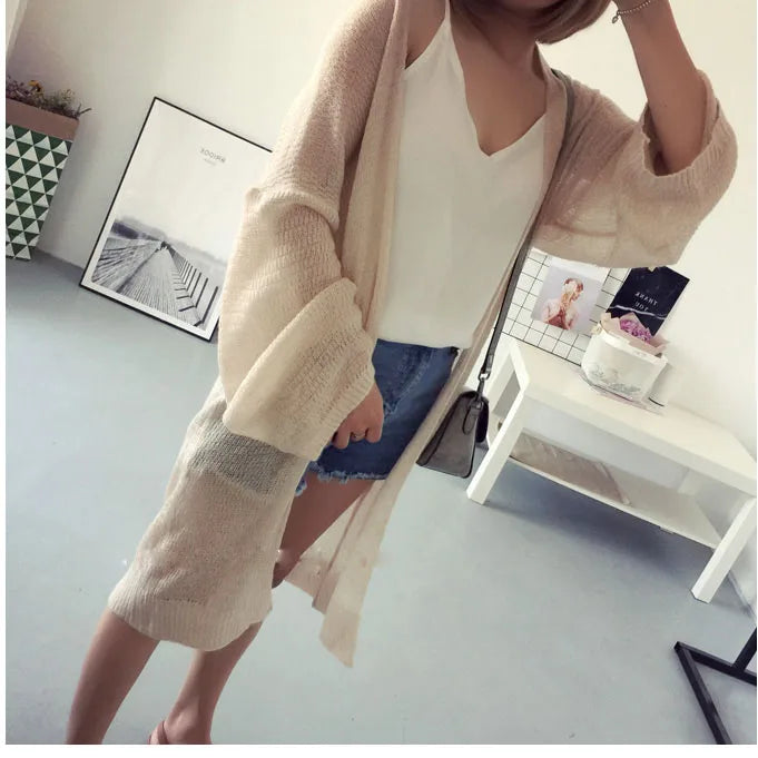Long Summer Knitted Cardigan