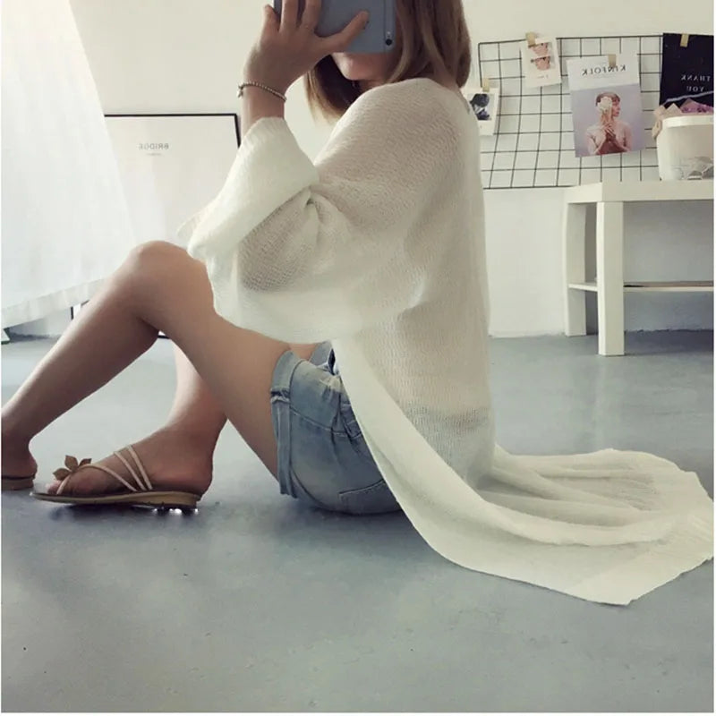 Long Summer Knitted Cardigan