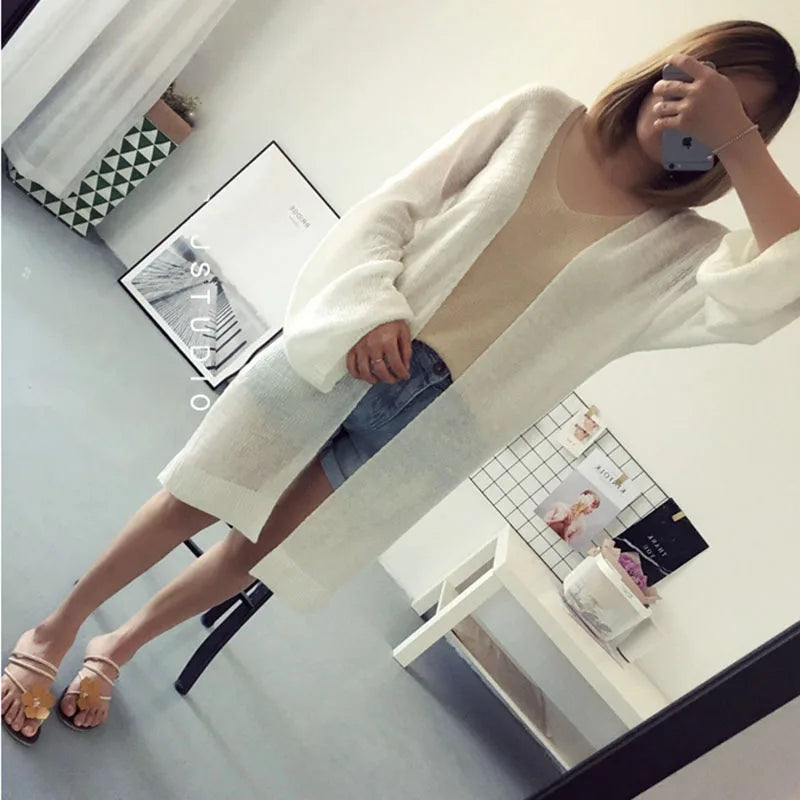 Long Summer Knitted Cardigan