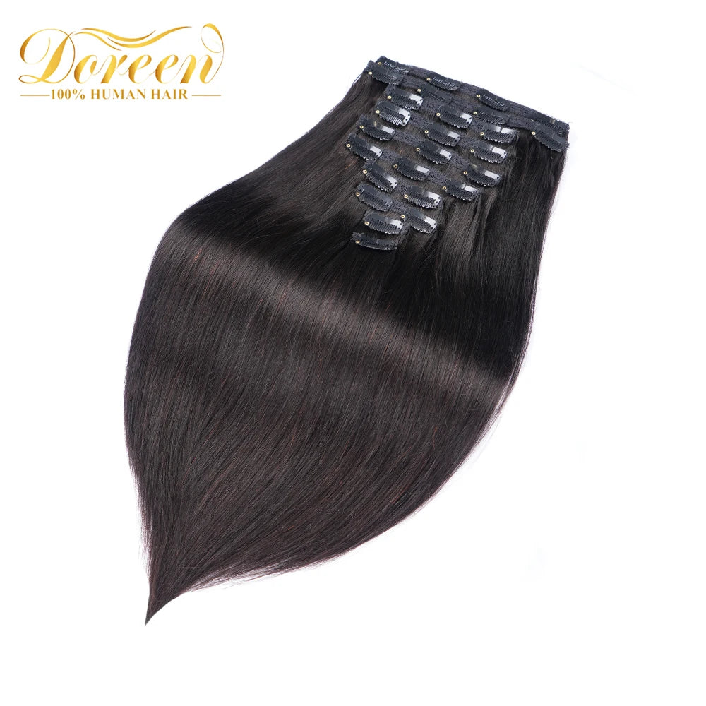Doreen 160G 200G 240G Volume Series Brazilian Machine Remy Straight Clip In Human Hair Extensions Full Head 10Pcs 16 to 24 Inch