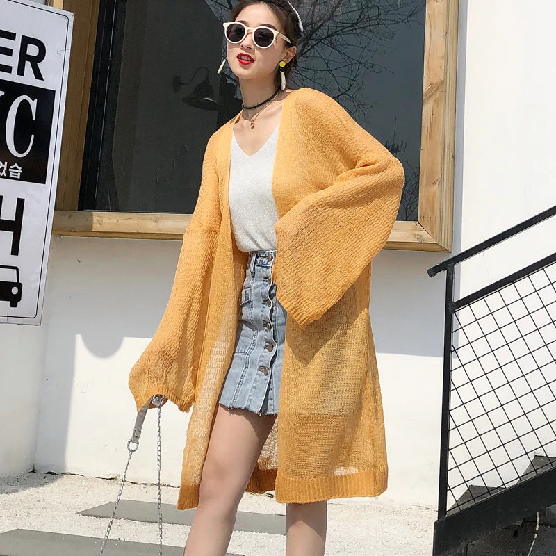 Long Summer Knitted Cardigan