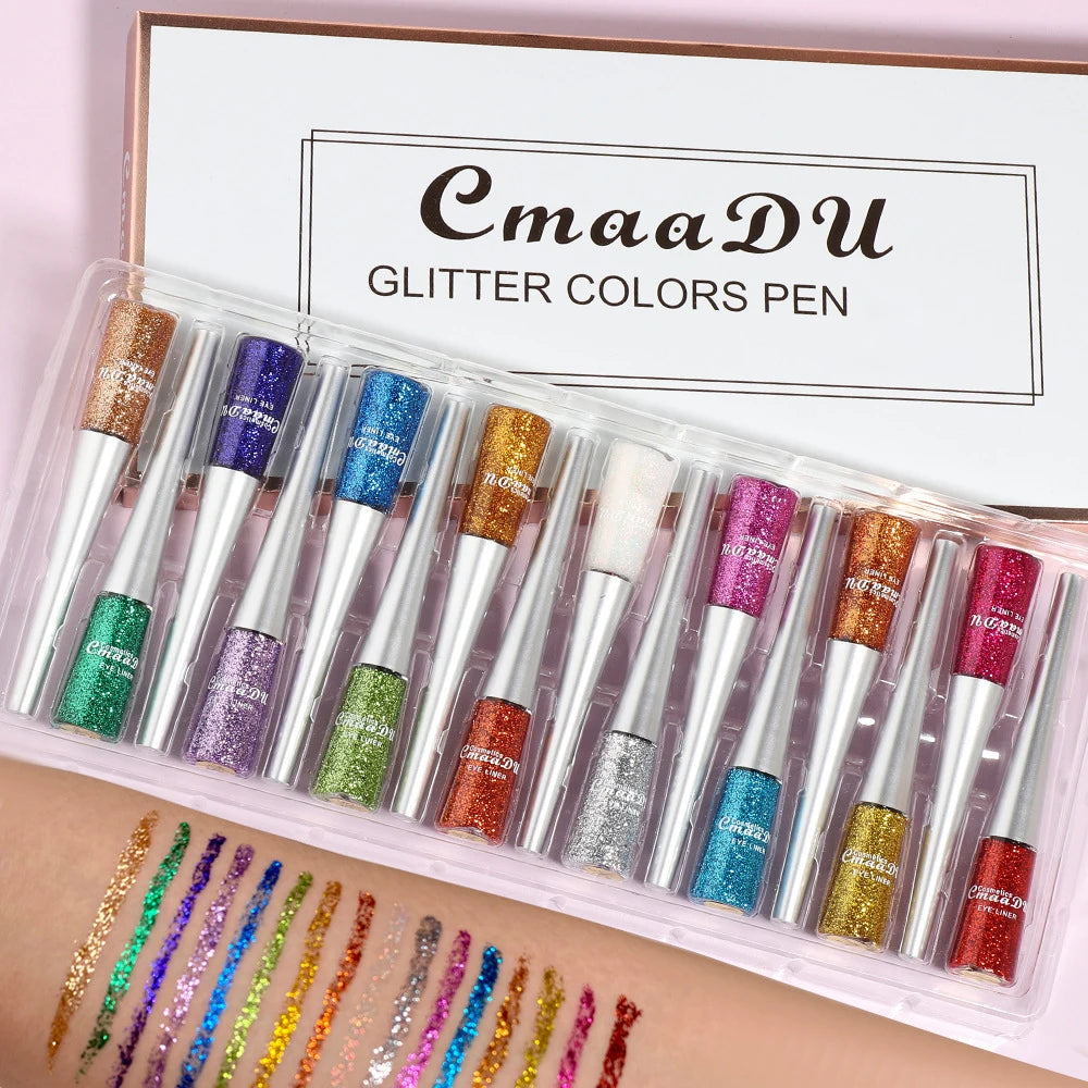 16 Colors Shiny Glitter Liquid Eyeliner
