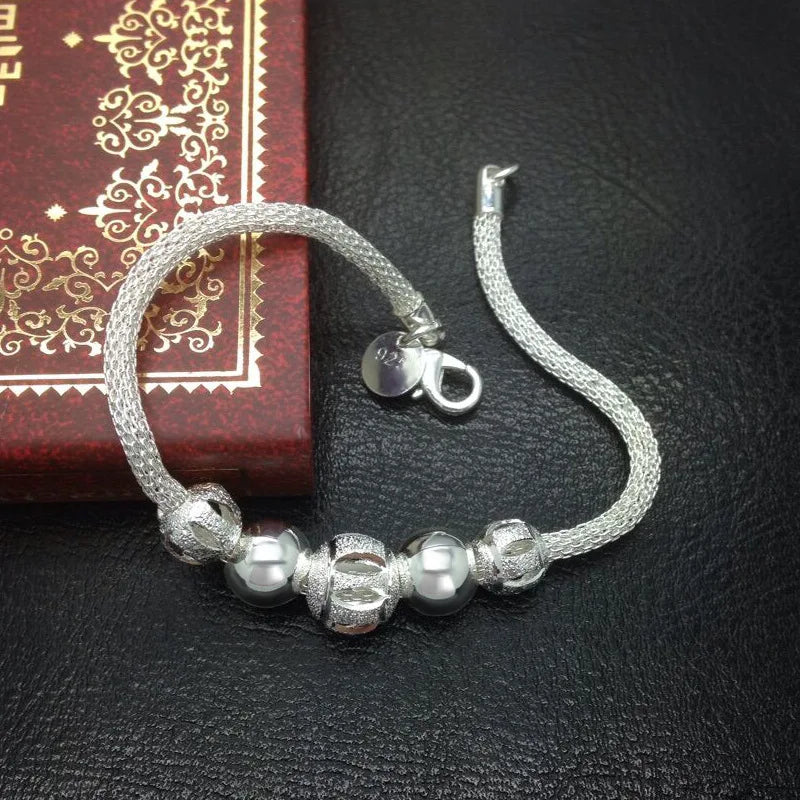 Sterling Silver Beaded Bracelet