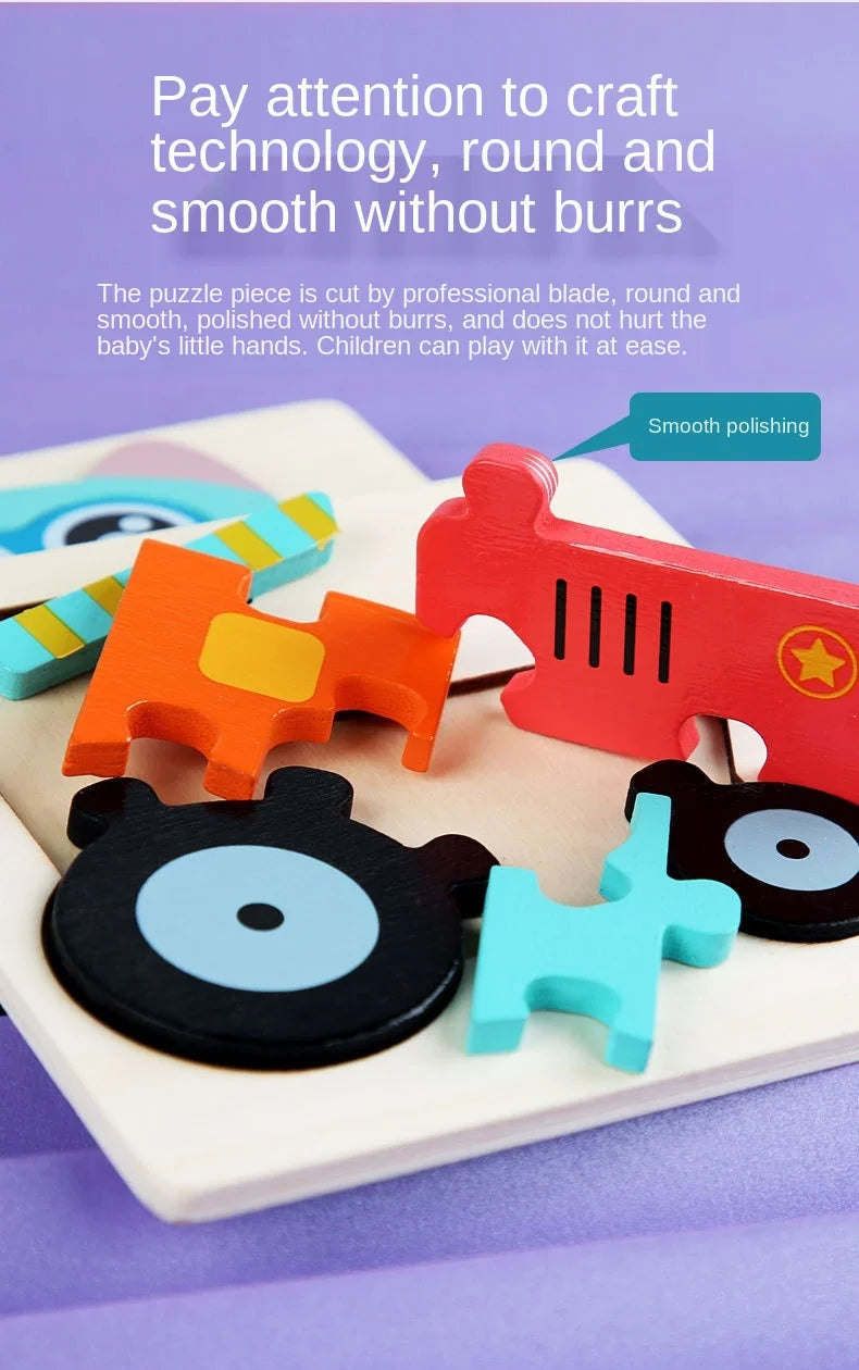 Kids Colorful Cartoon Animals 3D Puzzles Games