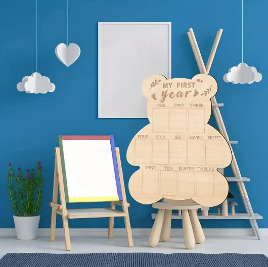 Wooden Newborn Memory Photo Frame – My First Year Keepsake