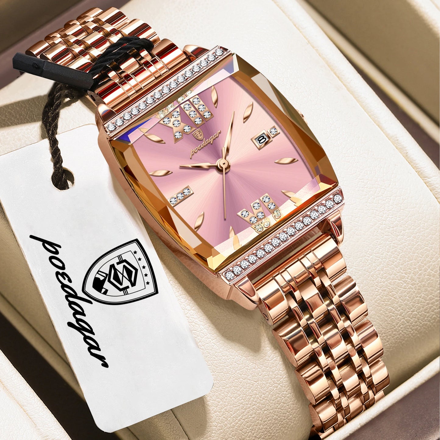 POEDAGAR Top Exquisite Woman Watches High Quality Date Fashion Waterproof Ladies Watch Stainless Steel Women's Quartz Wristwatch