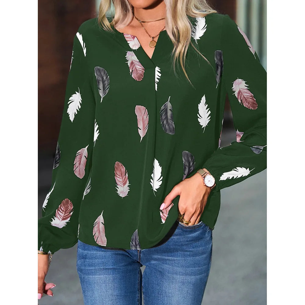 Feather Pattern Blouse