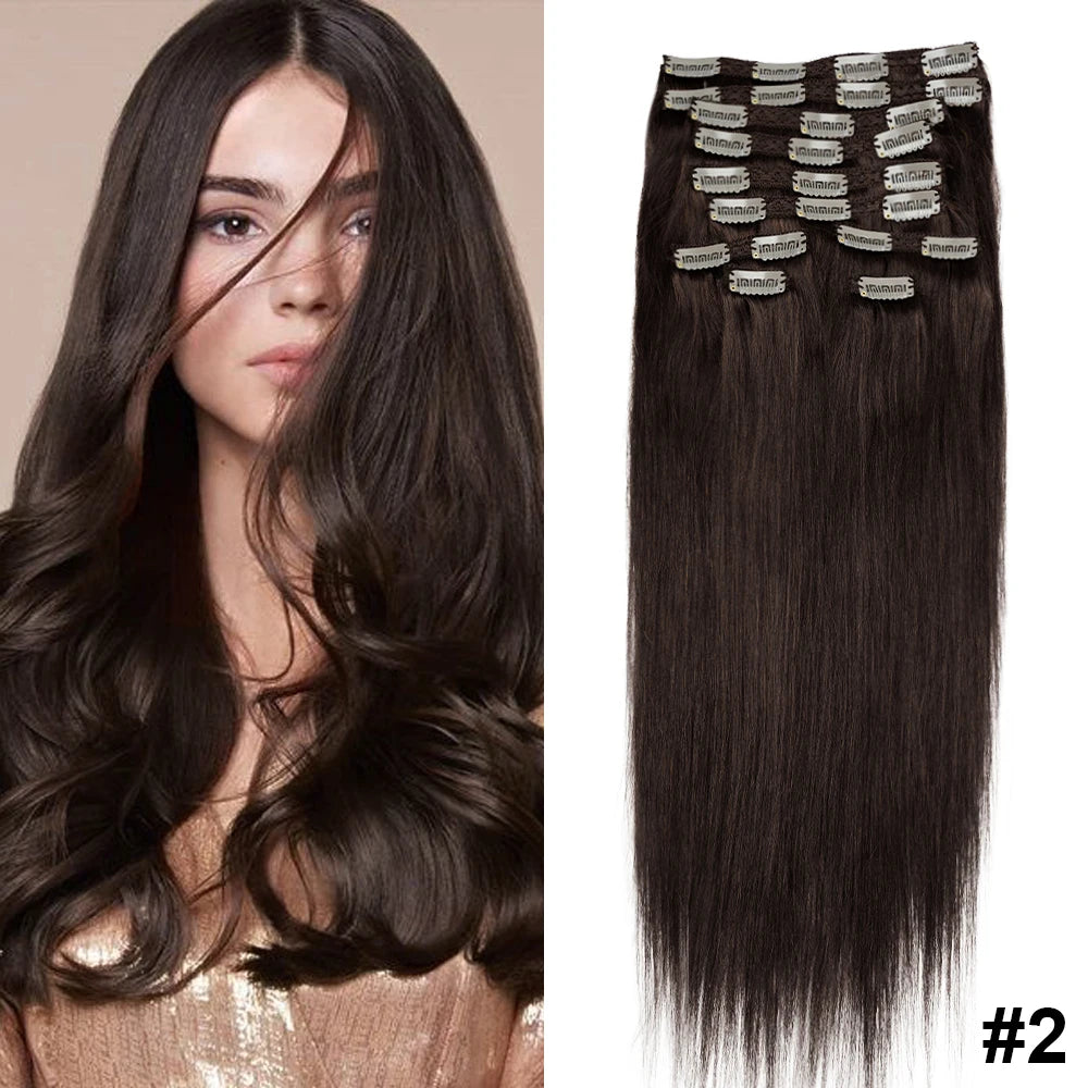 Doreen 160G 200G 240G Volume Series Brazilian Machine Remy Straight Clip In Human Hair Extensions Full Head 10Pcs 16 to 24 Inch