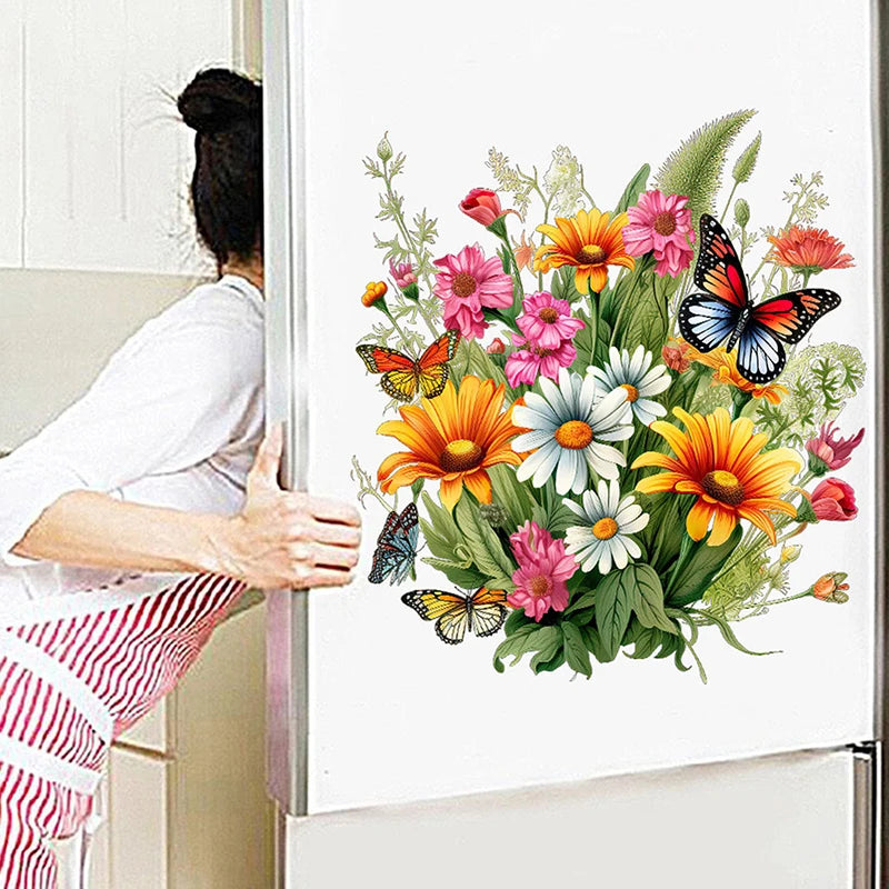Butterfly Flower Waterproof Toilet Sticker Bathroom Toilet Seat Beautification Decorative Sticker Self-adhesive Decals
