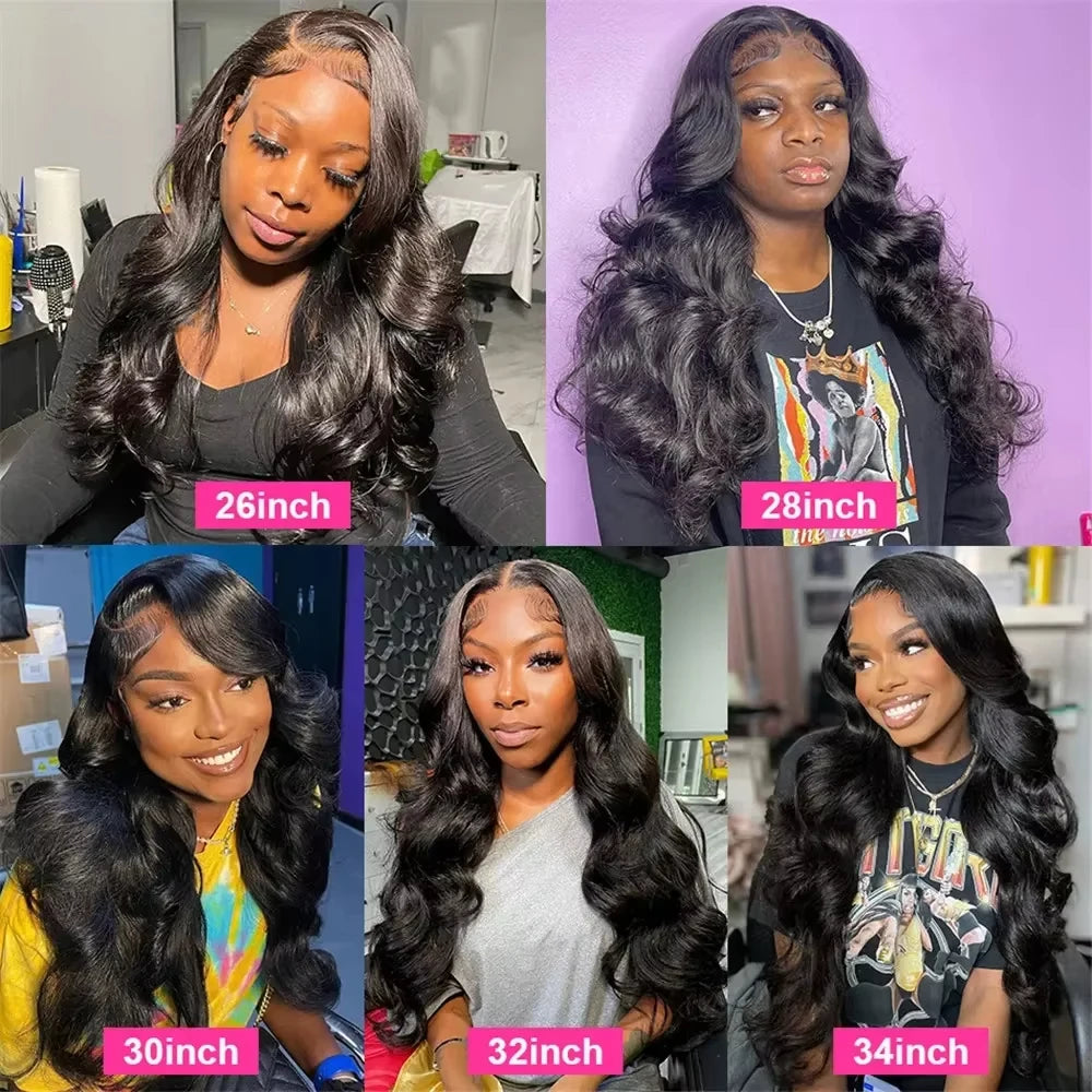 Lafino 200% Density 40 Inch Lace Front Human Hair Wig Body Wave Lace Front Wig 13x6 Black 13x4 Hd Lace Frontal Wigs Brazilian