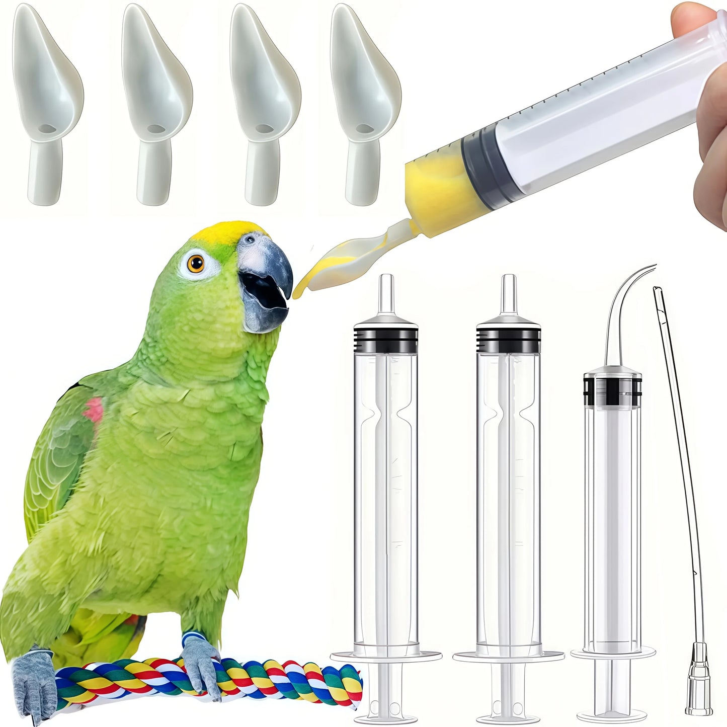 7-Piece Bird Feeding Syringe Set – Puppy & Kitten Nursing Feeder, Reusable Feeding Tools for Baby Birds, Parrots, Small Pets, and Orphaned Animals