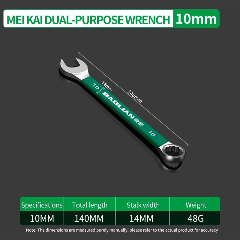 BaoLian Durable Wrench 8-30mm Plum Blossoms Open Combination Wrench Two-Way Double Fast Wrench Auto Repair Tools