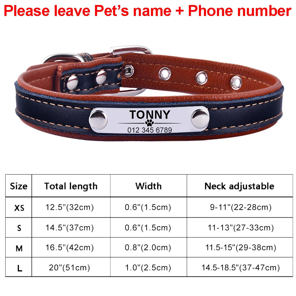 Personalized Leather Dog Collar