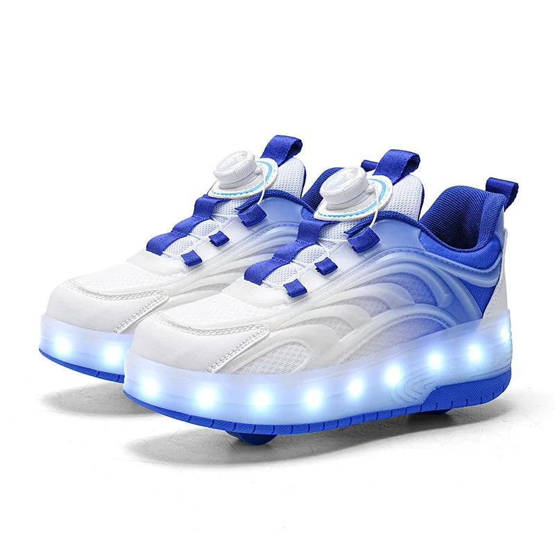 Two Wheels Children's Led Light Roller Skate Shoes