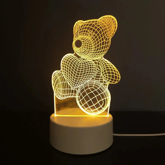 Birthday Christmas Gifts USB Power LED 3D Acrylic LED Night Lamp Fairy Lights for Bedroom Home Wedding Party Ramadan Decoration