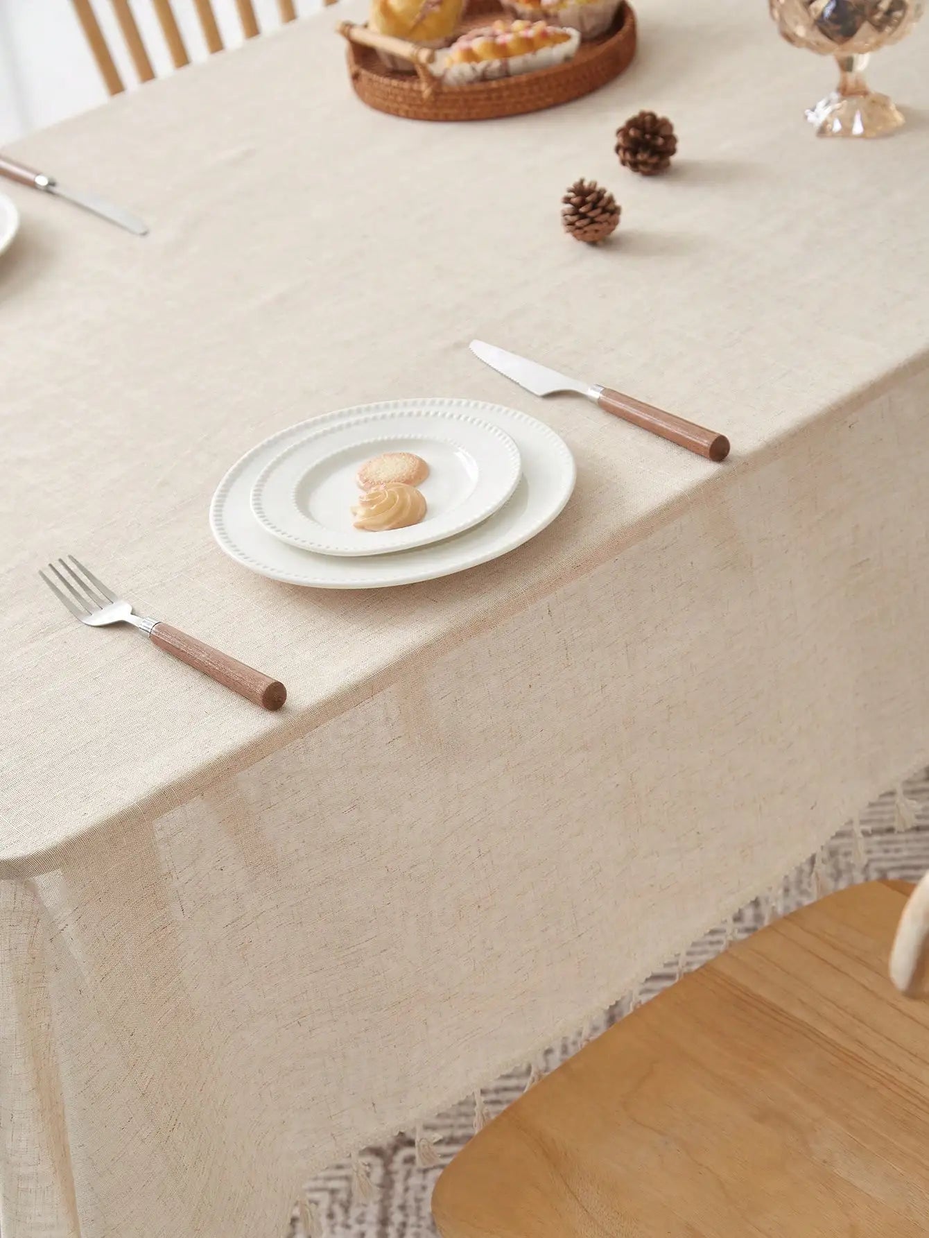 Retro Style Linen Square Table Cloth